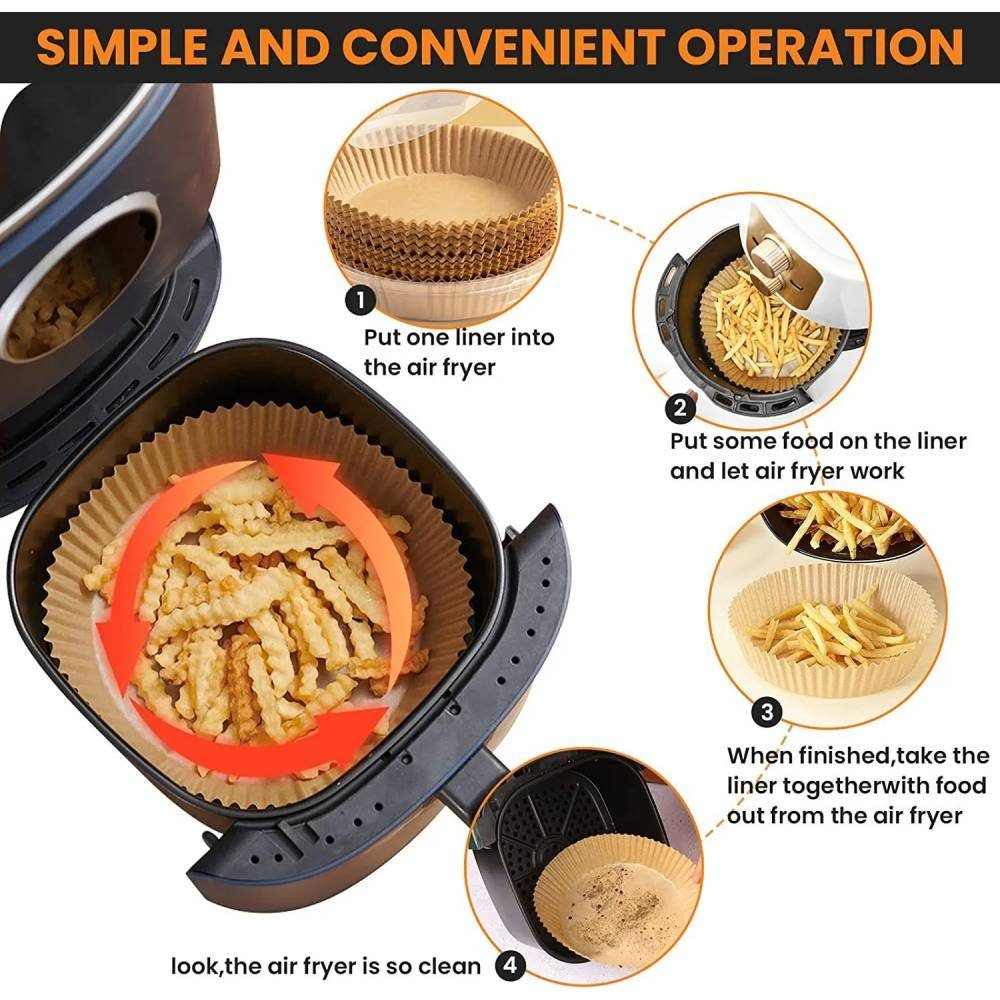 Blusmart Backpapier Air Friteuse Einweg Papier, Backpapier für Heißluftfritteuse,Air Fryer Zubehör