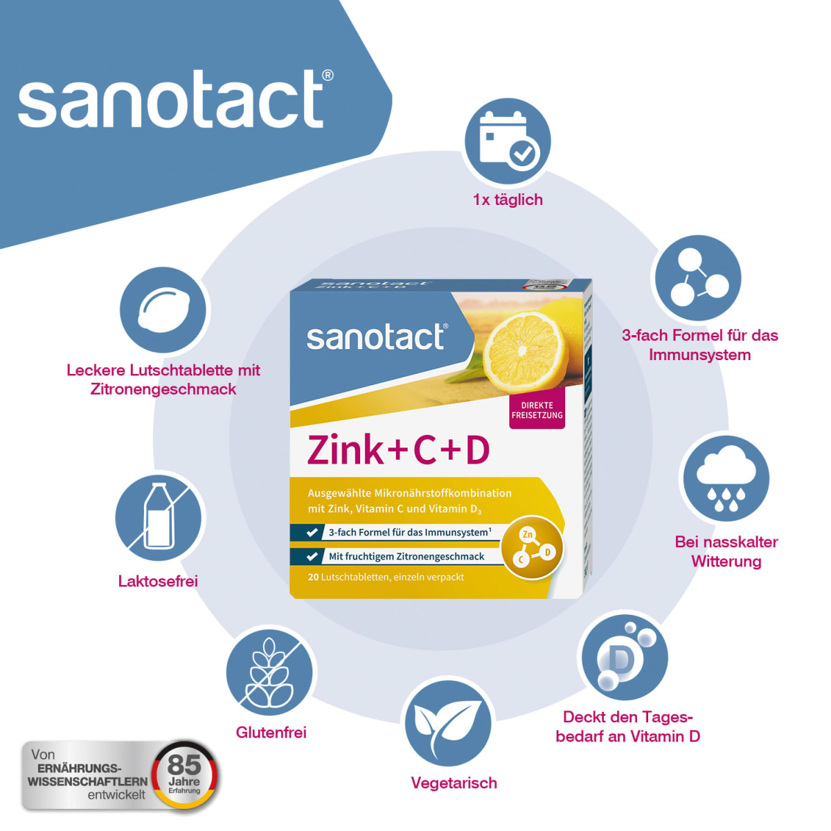 Zink + C + D Lutschtabletten 20 St., 34 g