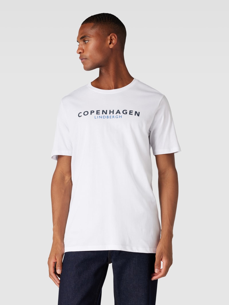 T-Shirt mit Label-Print Modell 'Copenhagen' in weiß