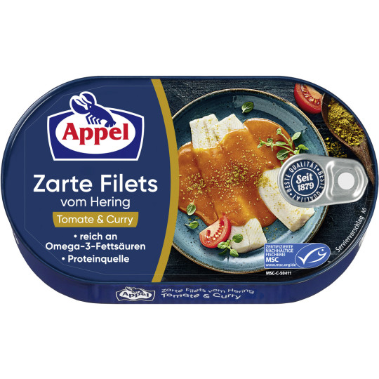 Appel Heringsfilets Tomate & Curry 200G