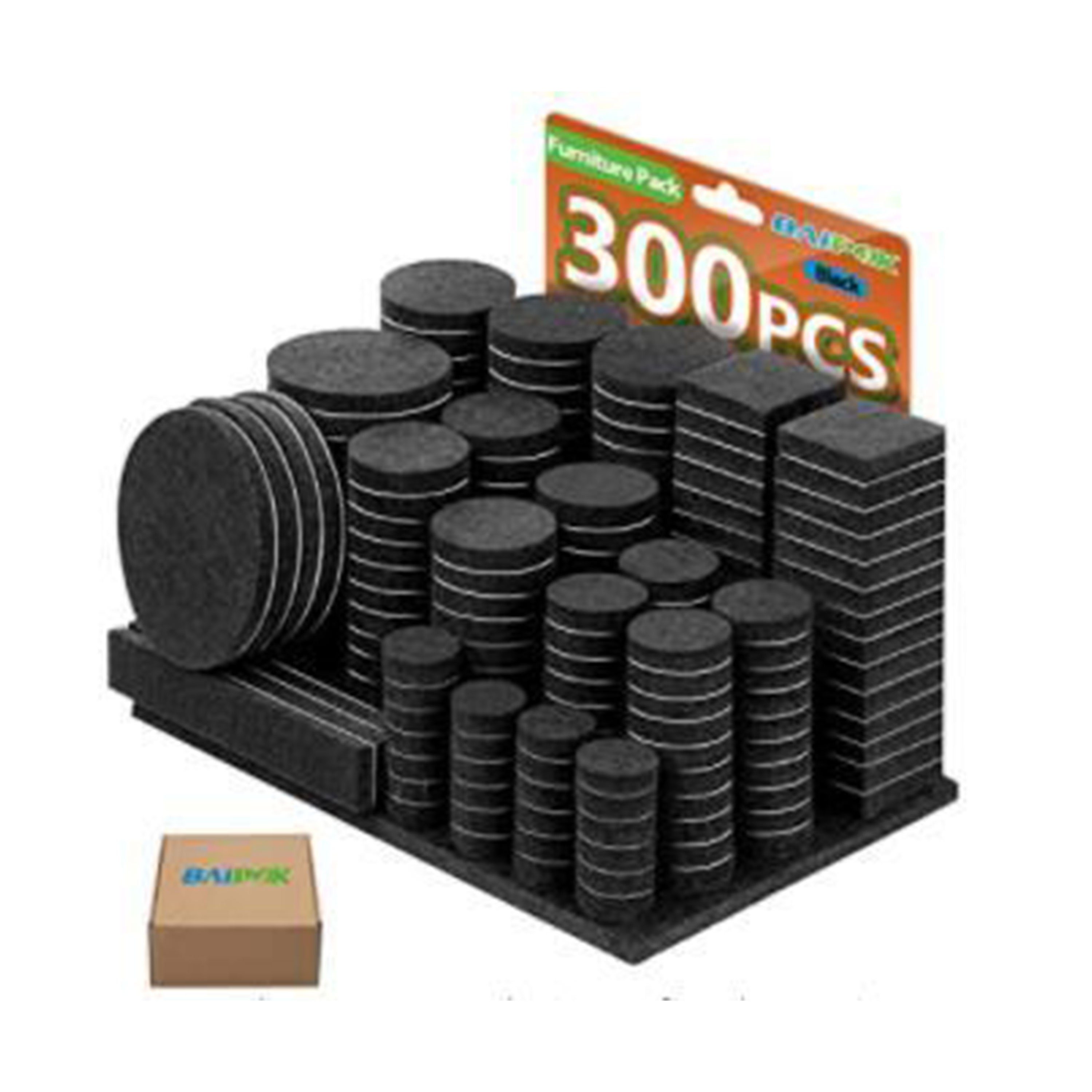 ToCi Filzgleiter 300x Filzgleiter Schwarz div. Größen selbstklebend Möbel Bodenschutz