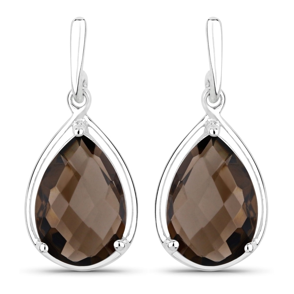 Rafaela Donata Boucles doreilles Argent sterling Quartz fumé en Argent Bijoux