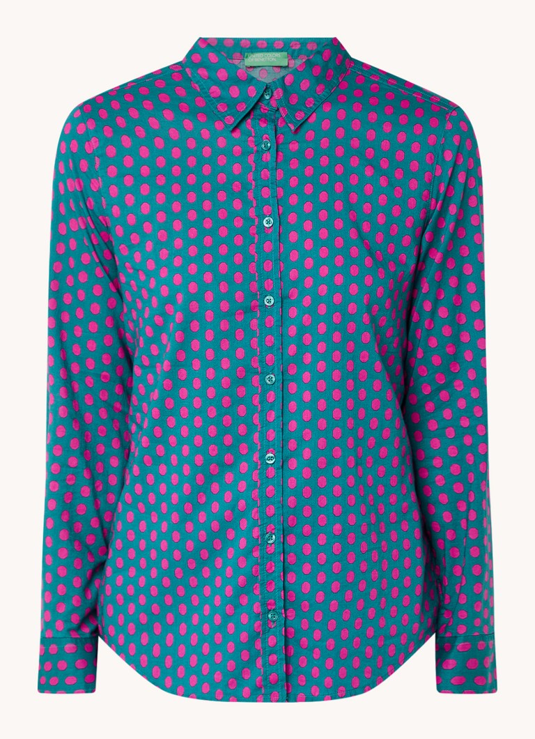 Benetton  Blouse met print en stretch