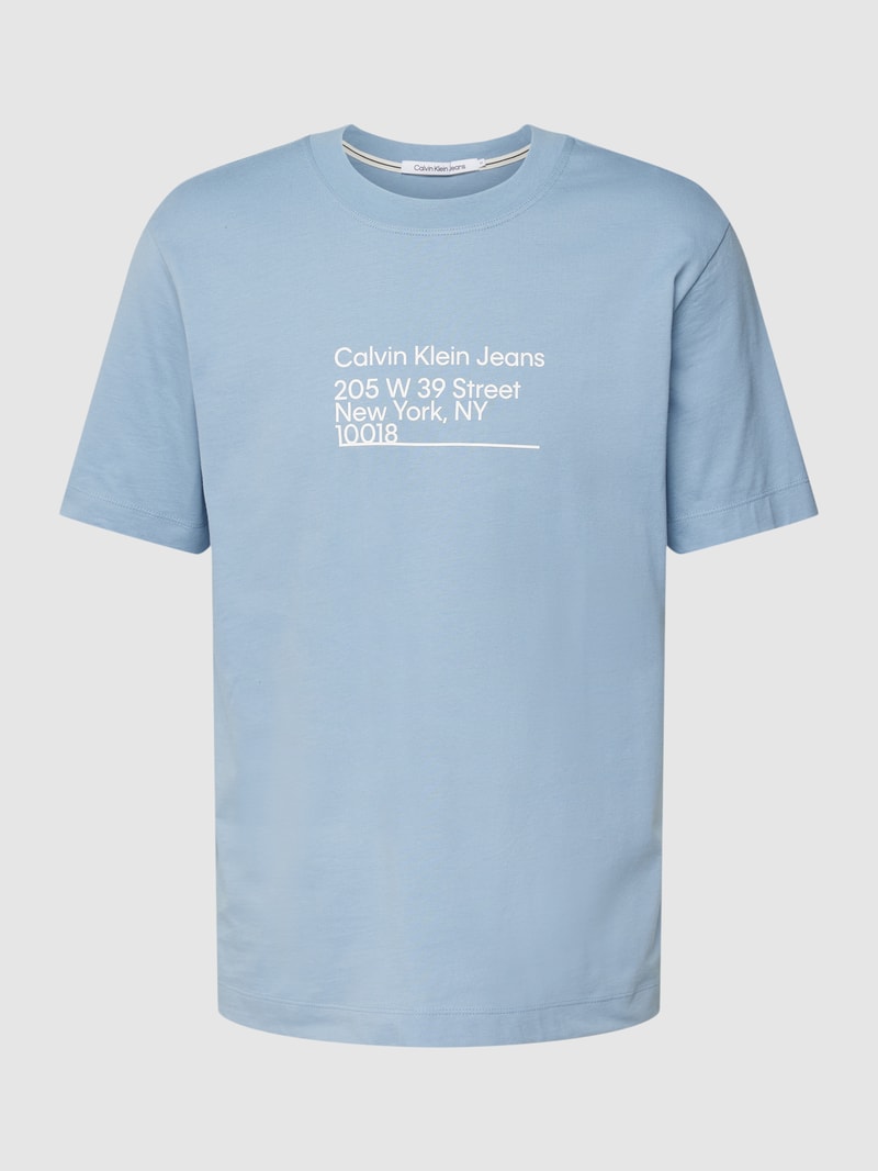 T-Shirt aus Baumwolle Modell 'ADDRESS' in hellblau
