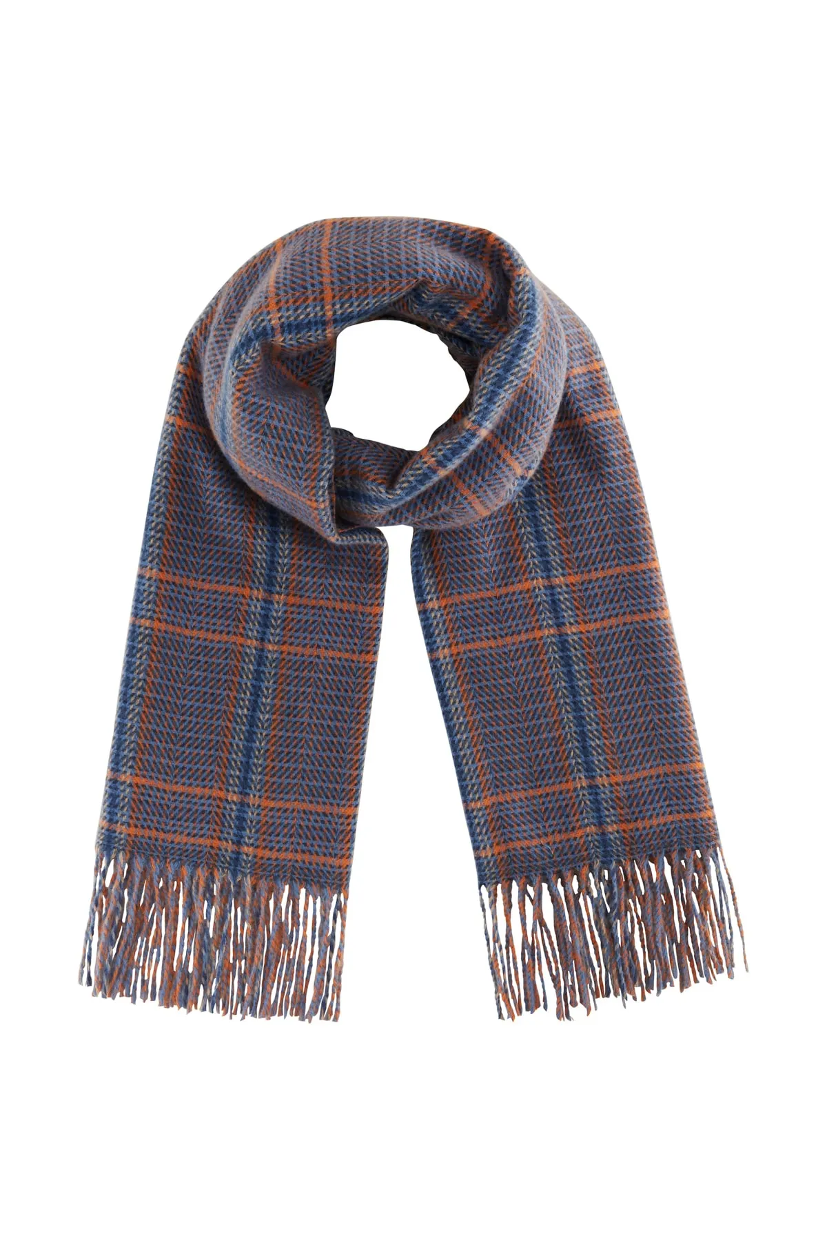 Tom Tailor  Arı Damen-/Mädchen-Marine-Orange-Karogewebe