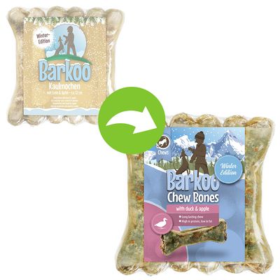 Barkoo Kauknochen mit Ente & Apfel (Winter-Edition)
