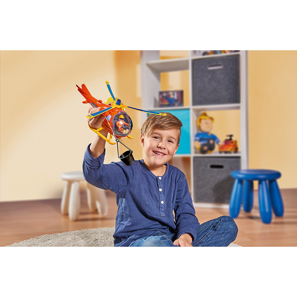 Feuerwehrmann Sam Hubschrauber Wallaby mit Figur
