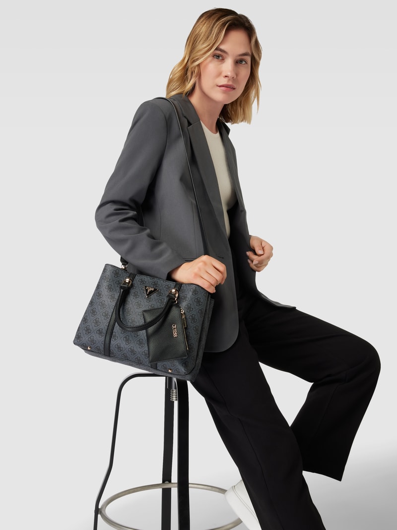 Handtasche mit Label-Details Modell 'GIRLFRIEND' in graphit
