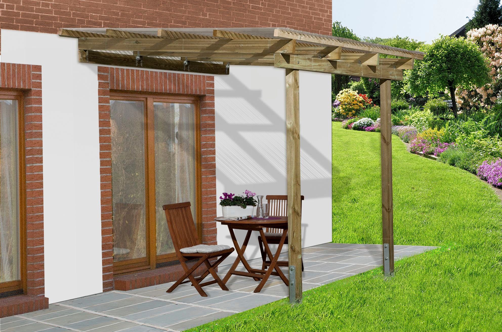 weka Terrassendach 671 Gr.1, BxT: 300x250 cm, Bedachung Dachplatten, Pfostenstärke 90 mm