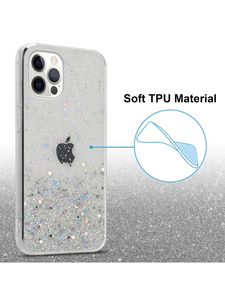 cadorabo Hülle für Apple iPhone 12 / 12 PRO Glitter in Transparent mit Glitter günstig kaufen onesize