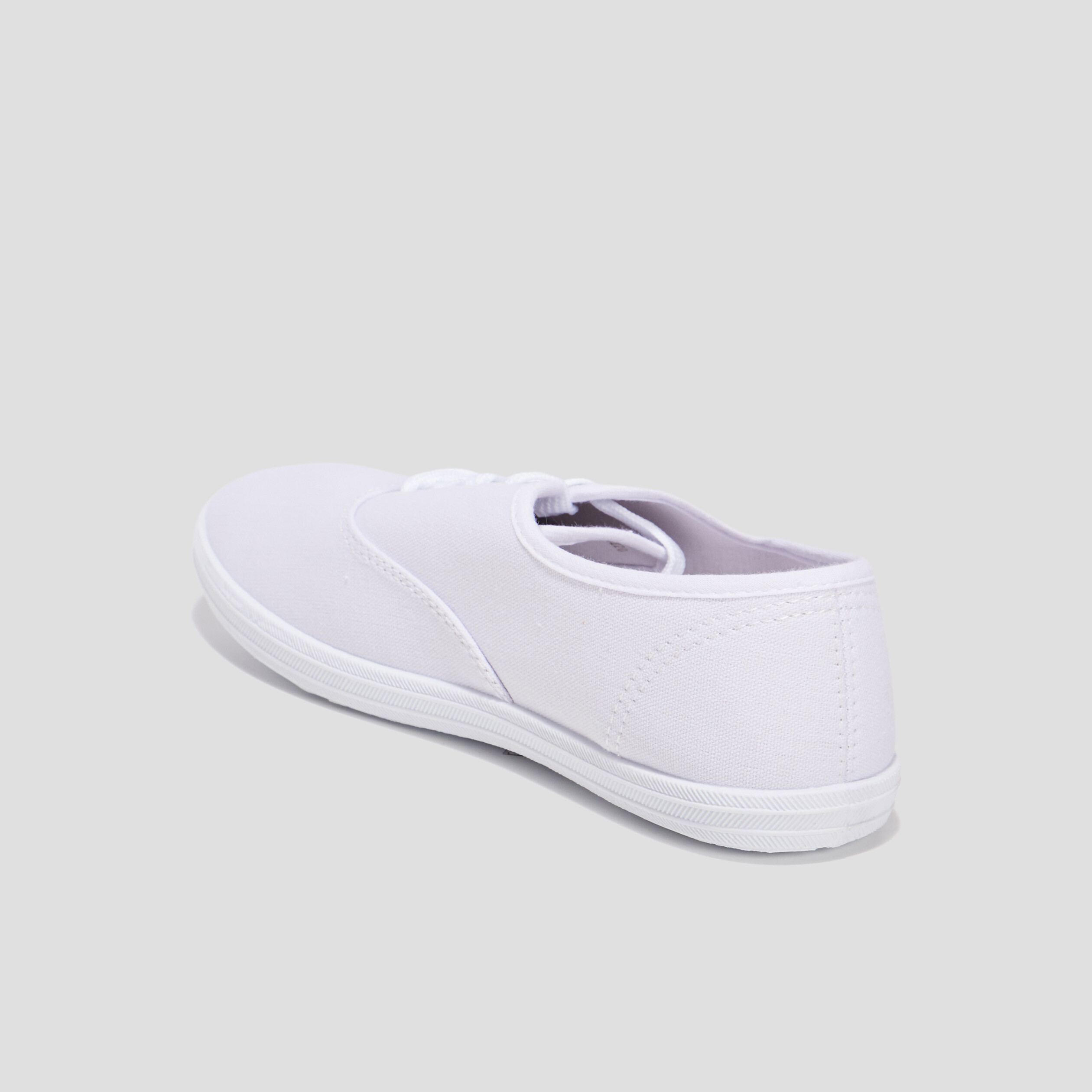 Baskets en toile à lacets blanc femme | La Halle