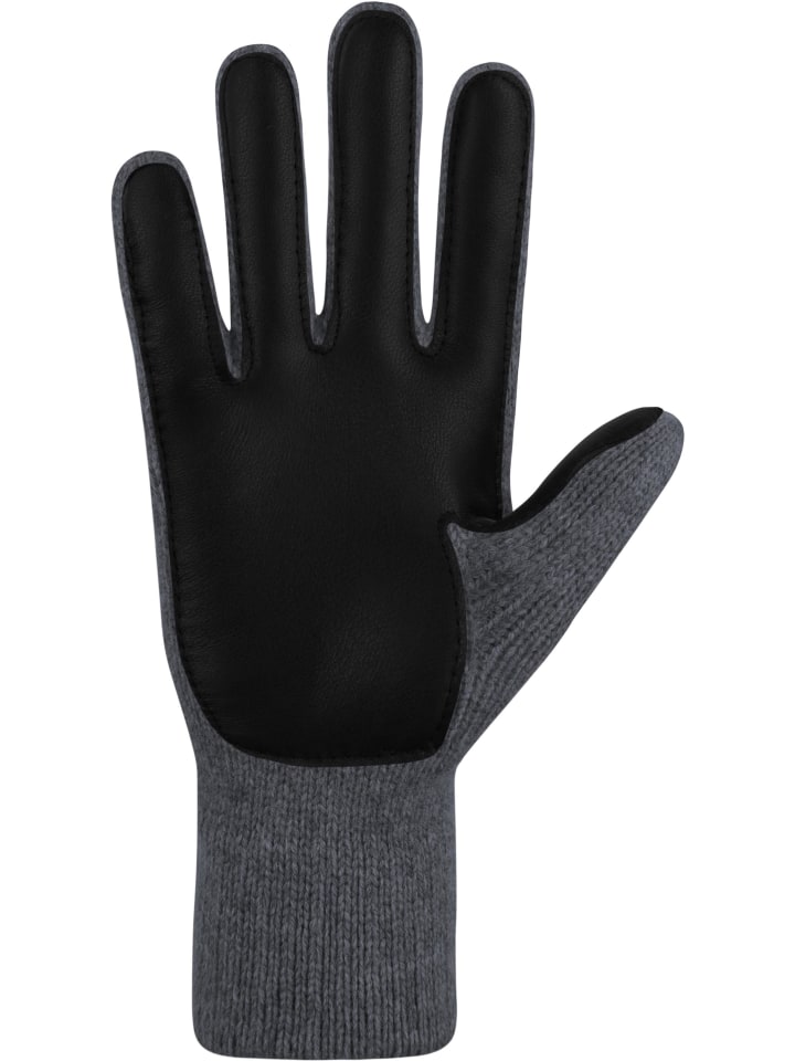 Normani Outdoor Sports Herren Merino Strick-Fingerhandschuhe mit Schafleder 