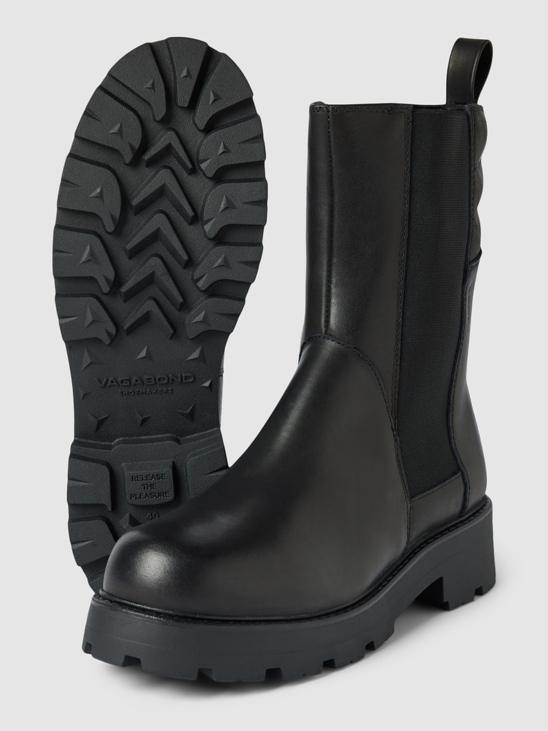 Chelsea Boots aus echtem Leder in schwarz