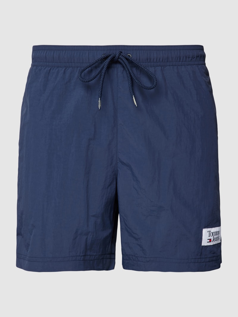 Badehose mit Label-Detail in dunkelblau