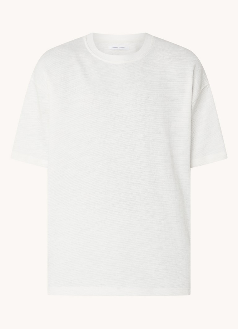 SAMSØE SAMSØE T-shirt με υφή από οργανικό βαμβάκι Koen