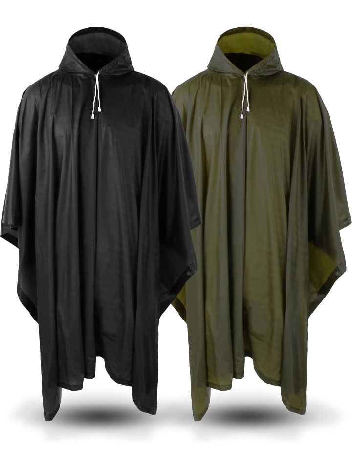 Normani Outdoor Sports Vinyl Regenponcho Hilo in Oliv günstig kaufen onesize
