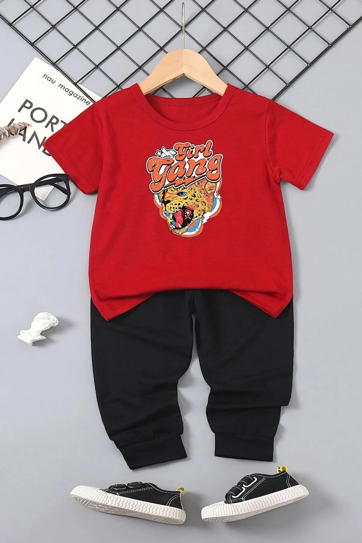 uyguntarz  Kids Girl Gang Bottom – Top-Trainingsanzug-Set