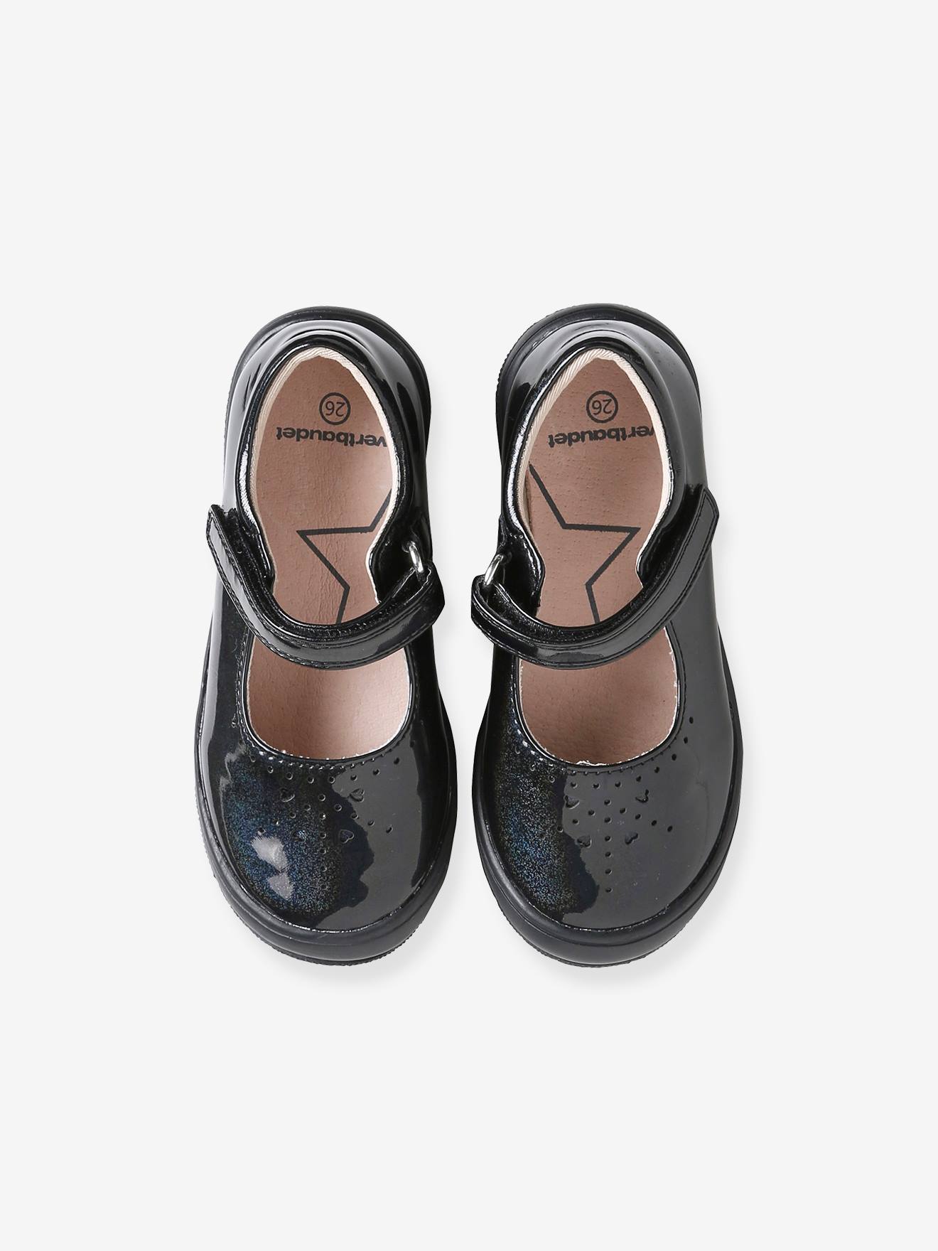 Vertbaudet Mädchen Klett-Ballerinas mit Anziehtrick - schwarz
