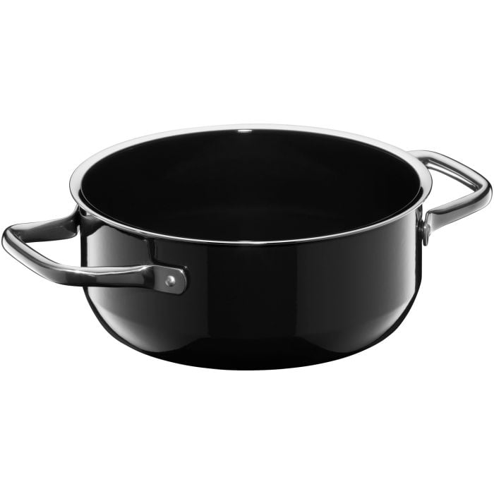 Fusiontec Compact Bratentopf mit Glasdeckel, 18 cm, Black