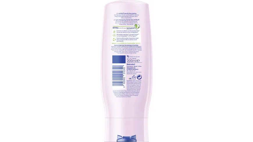 NIVEA Haarmilch Natürlicher Glanz Spülung mit Mandelmilch 200 ml