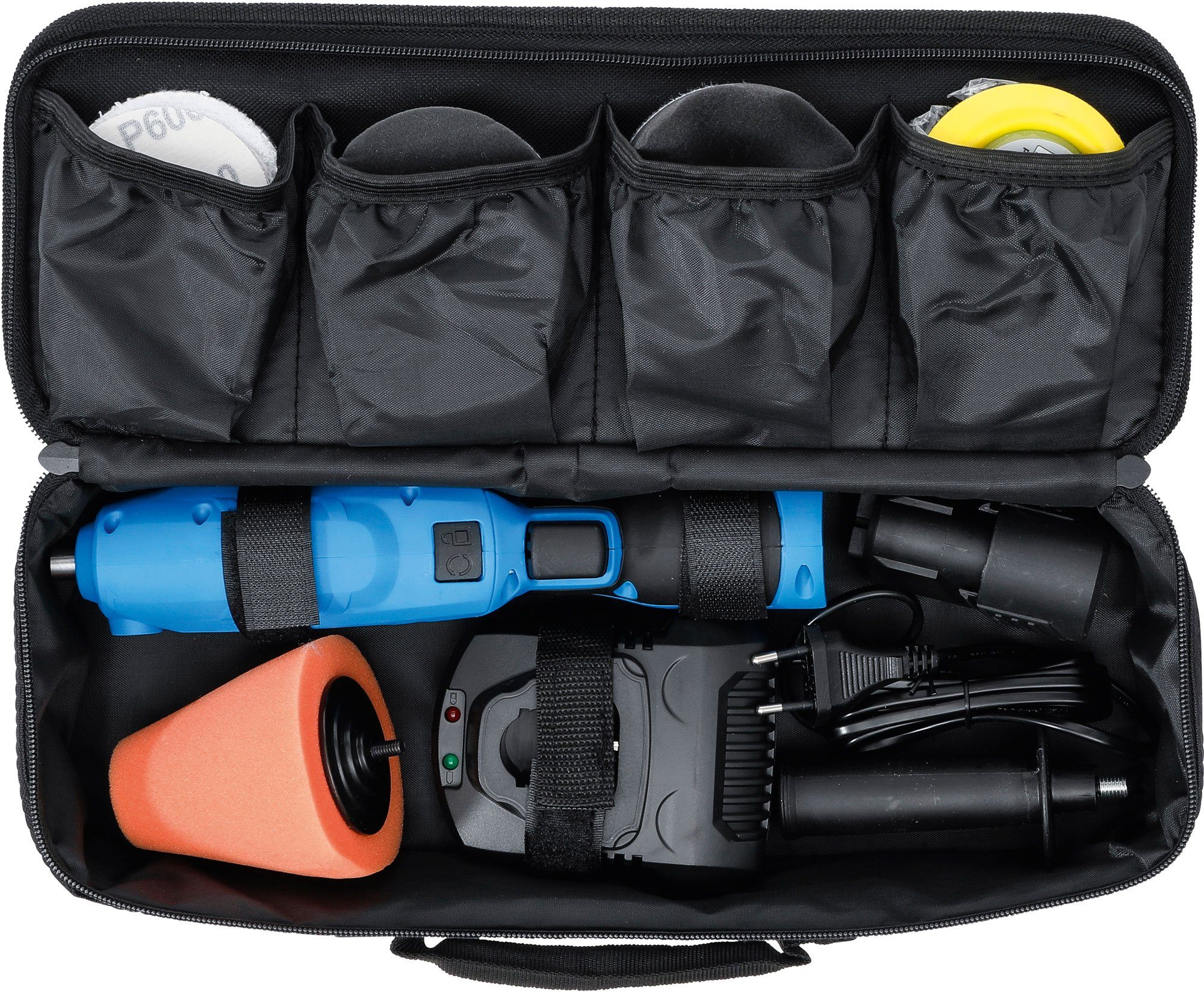 BGS technic Akku-Poliermaschine Akku-Mini-Poliermaschinen-Satz, max. 2800 U/min, 12 V, 1500 mAh