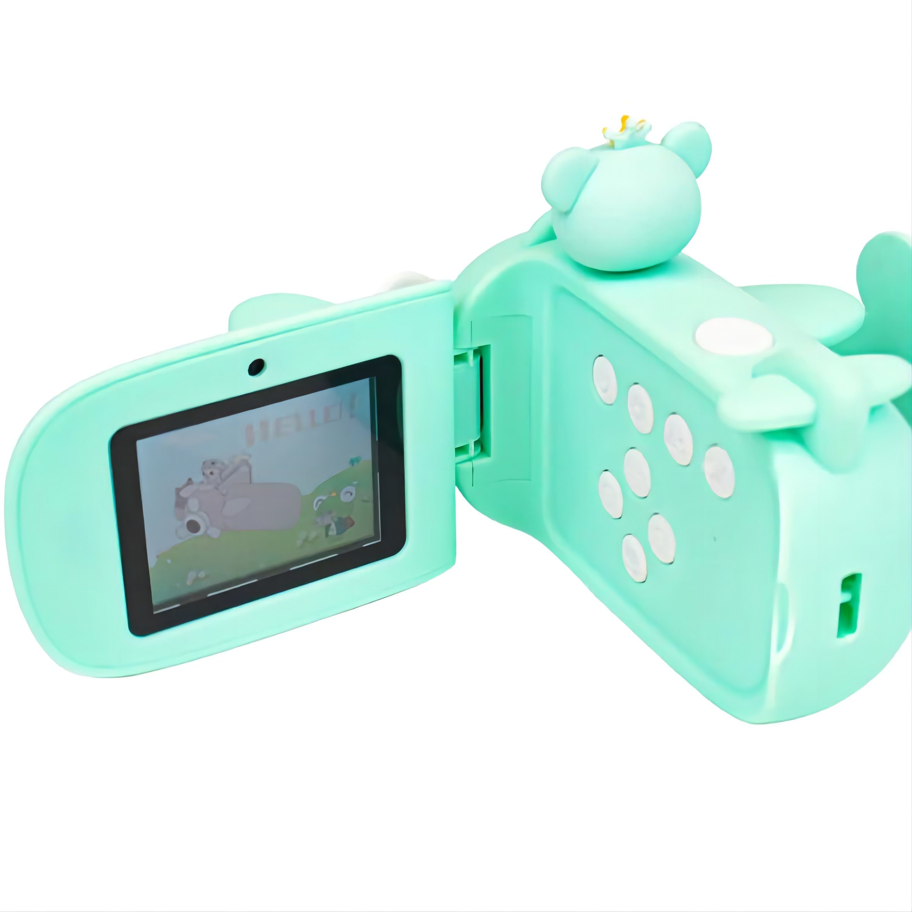 A Ade Kids Camera 1080P mit 2.0 IPS-Bildschirm Kinderkamera (50 MP, inkl. Dual-Objektiv Digitalkameras für 3-12 Jahre Kinder, 32GB SD Karte, Grün)
