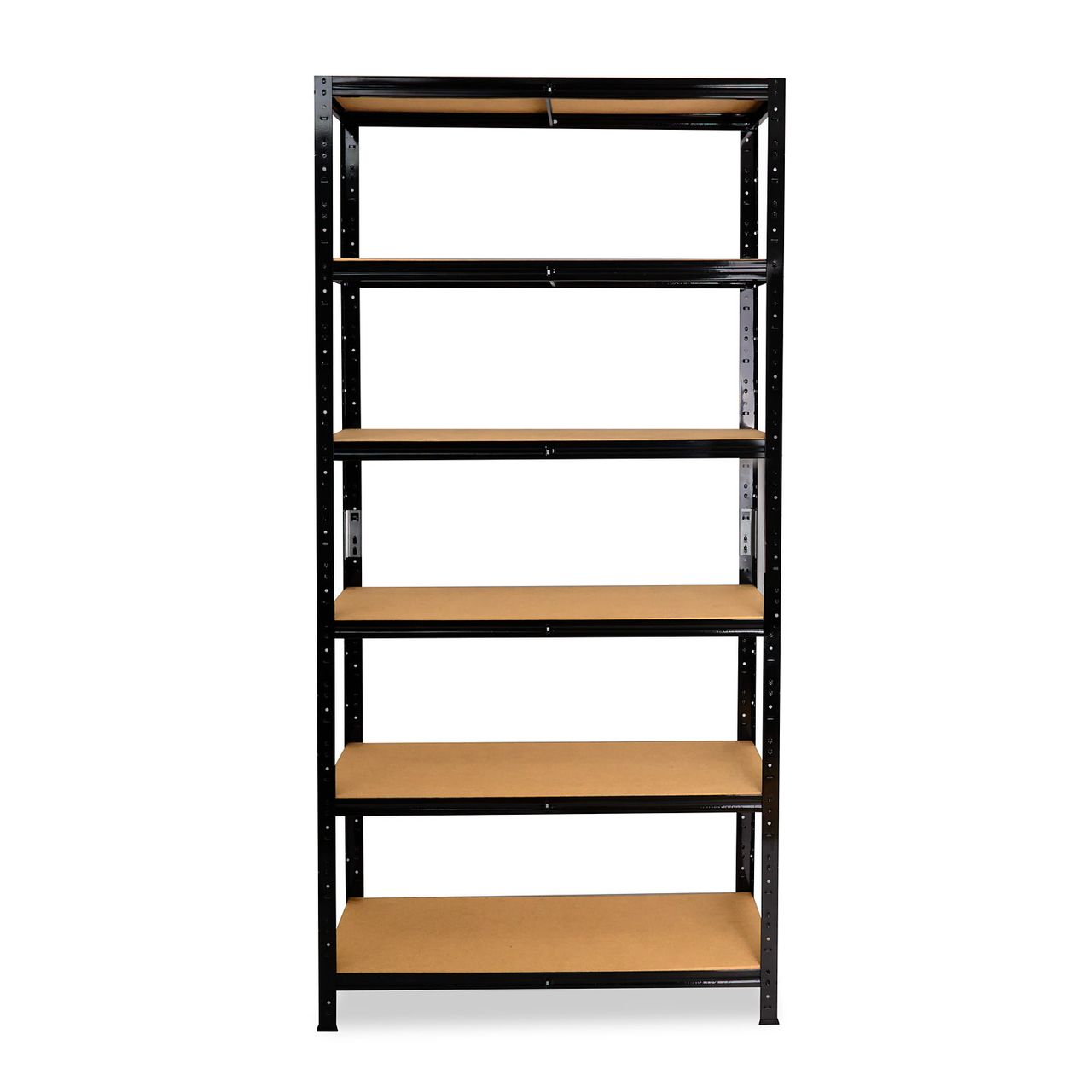 Shelfplaza BLACK 200x75x40cm Schwerlastregal in schwarz mit 6 Böden