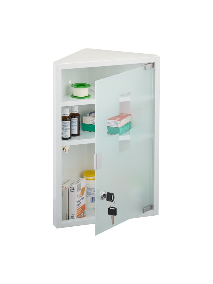 relaxdays Medizinschrank in Weiß - (B)30 x (H)45 x (T)17,5 cm günstig kaufen onesize