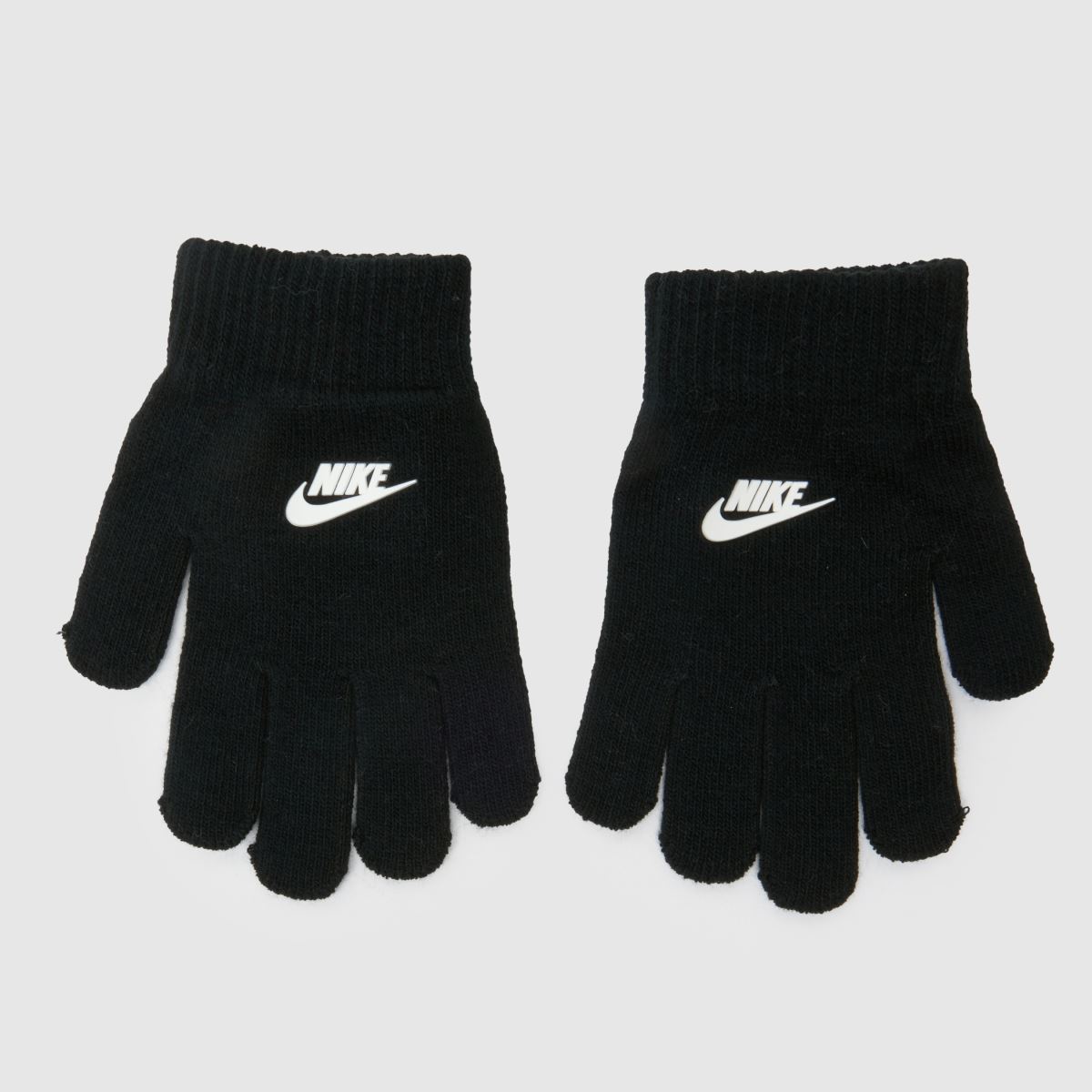 Nike svartvitt set med swoosh-pom-mössa för barn