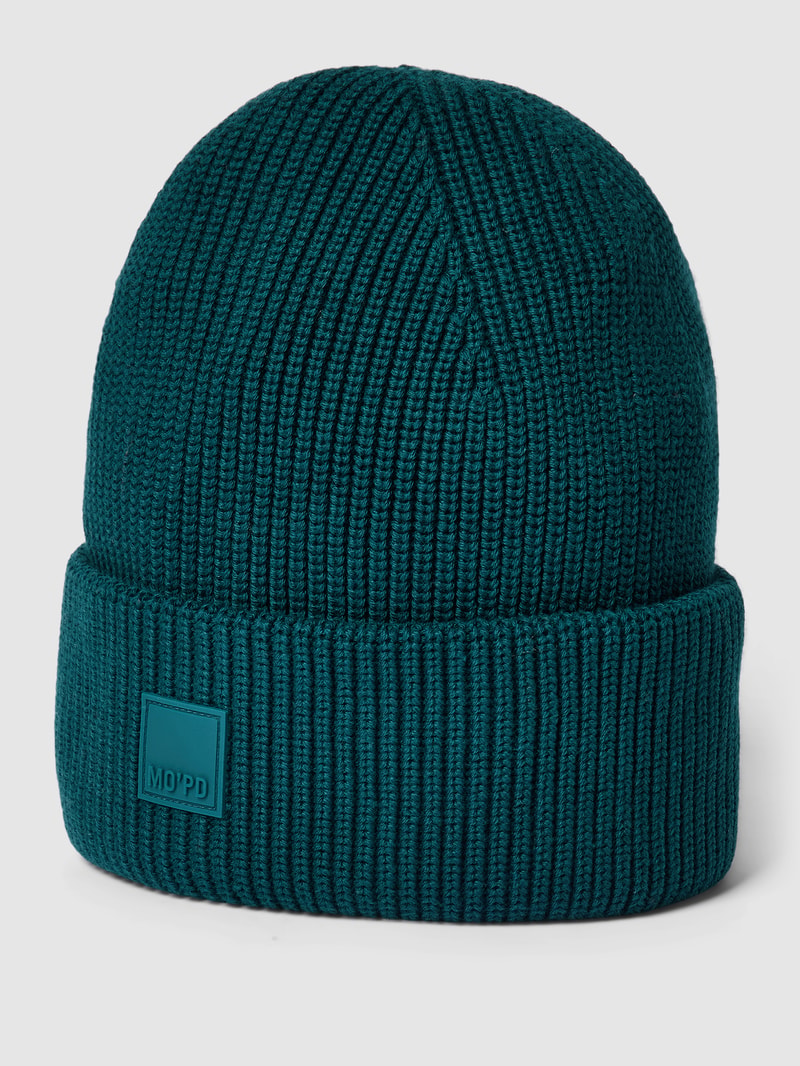 Beanie mit Label-Detail in dunkelgrün