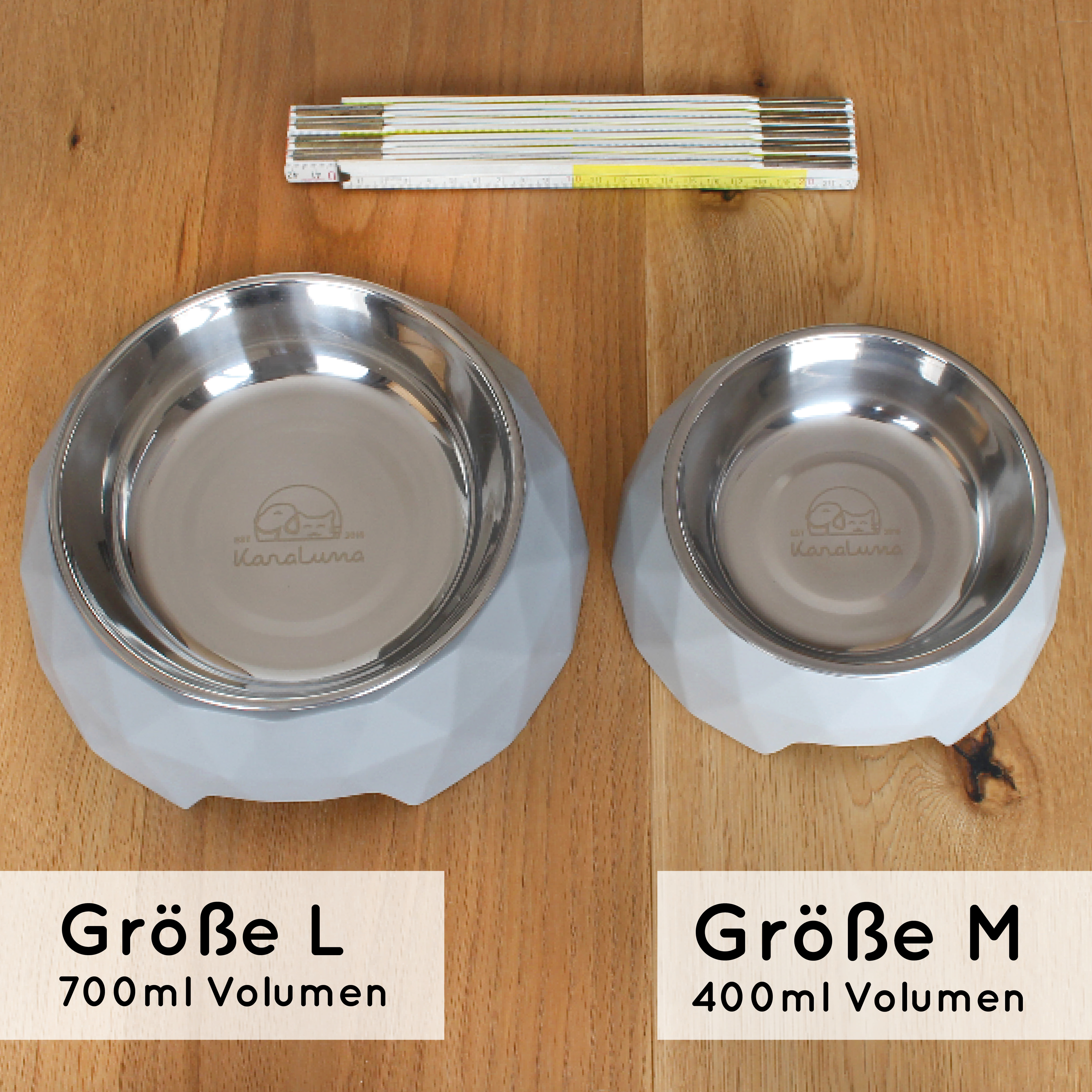 KaraLuna Futternäpfe KaraLuna Napfset mit 4 Napf Einsätzen 0,7 cm³
