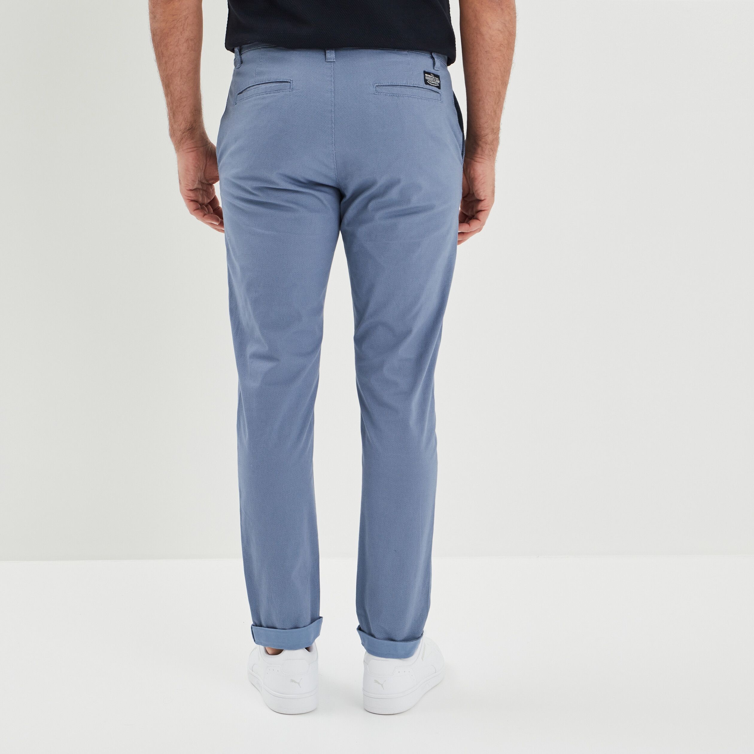 Pantalon chino slim bleu homme | La Halle