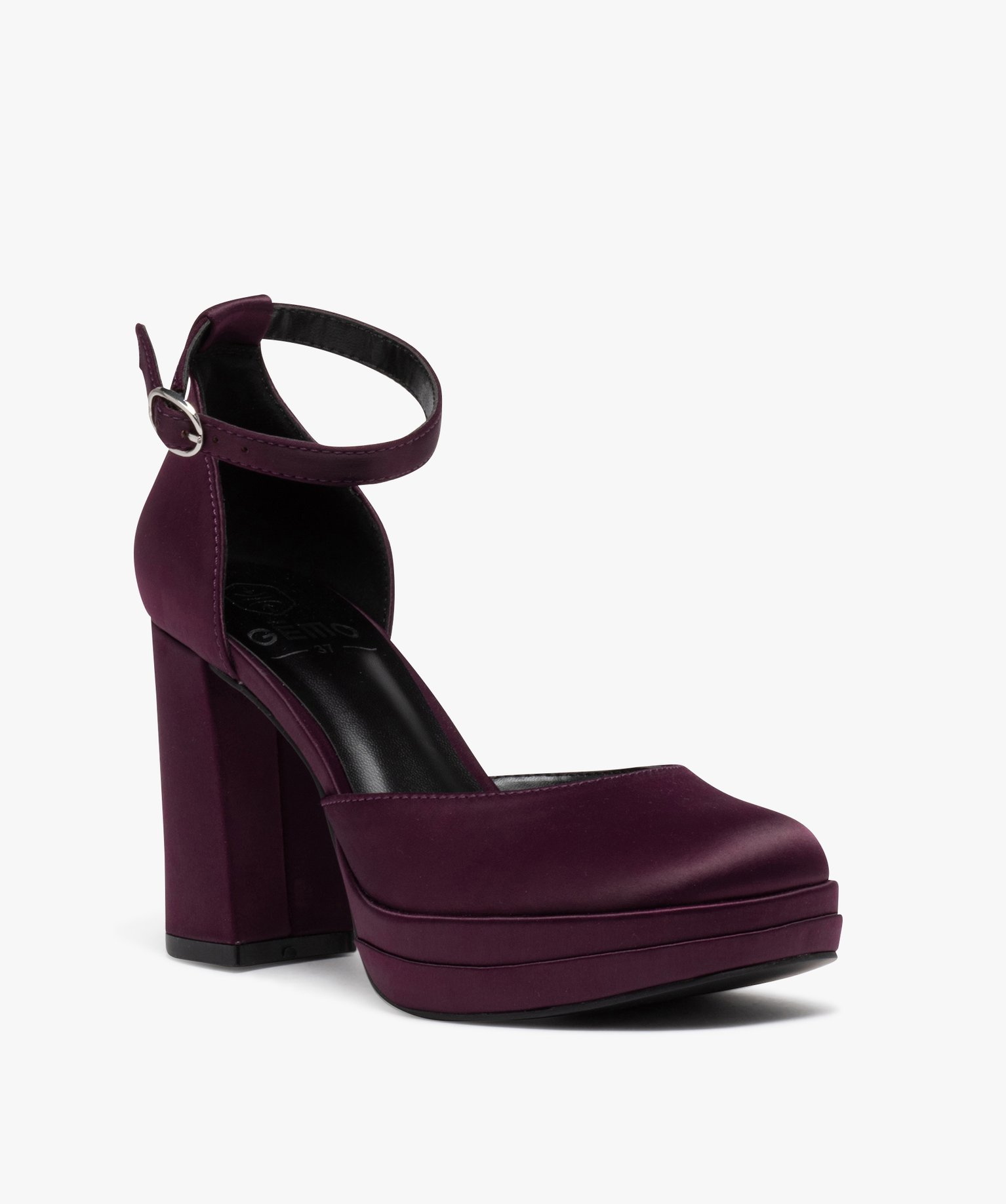 Escarpin en satin avec plateforme et talon haut femme violet | GEMO