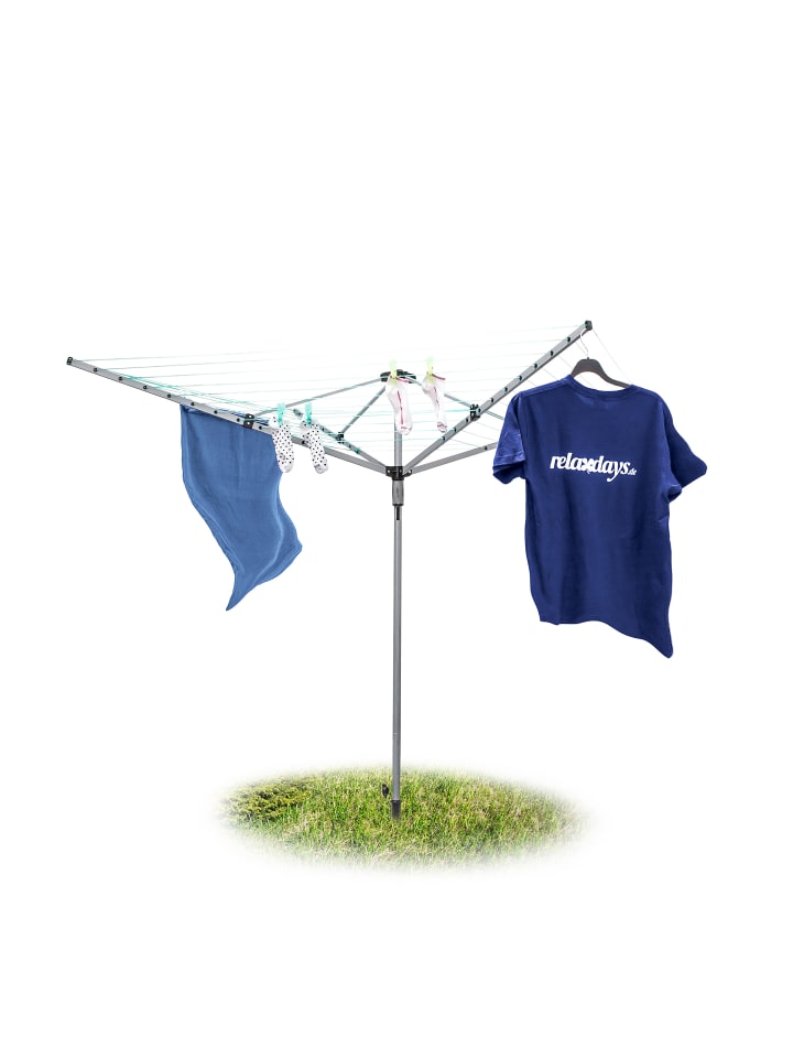 relaxdays Wäschespinne in Silber - (B)242 x (H)184 x (T)242 cm günstig kaufen onesize