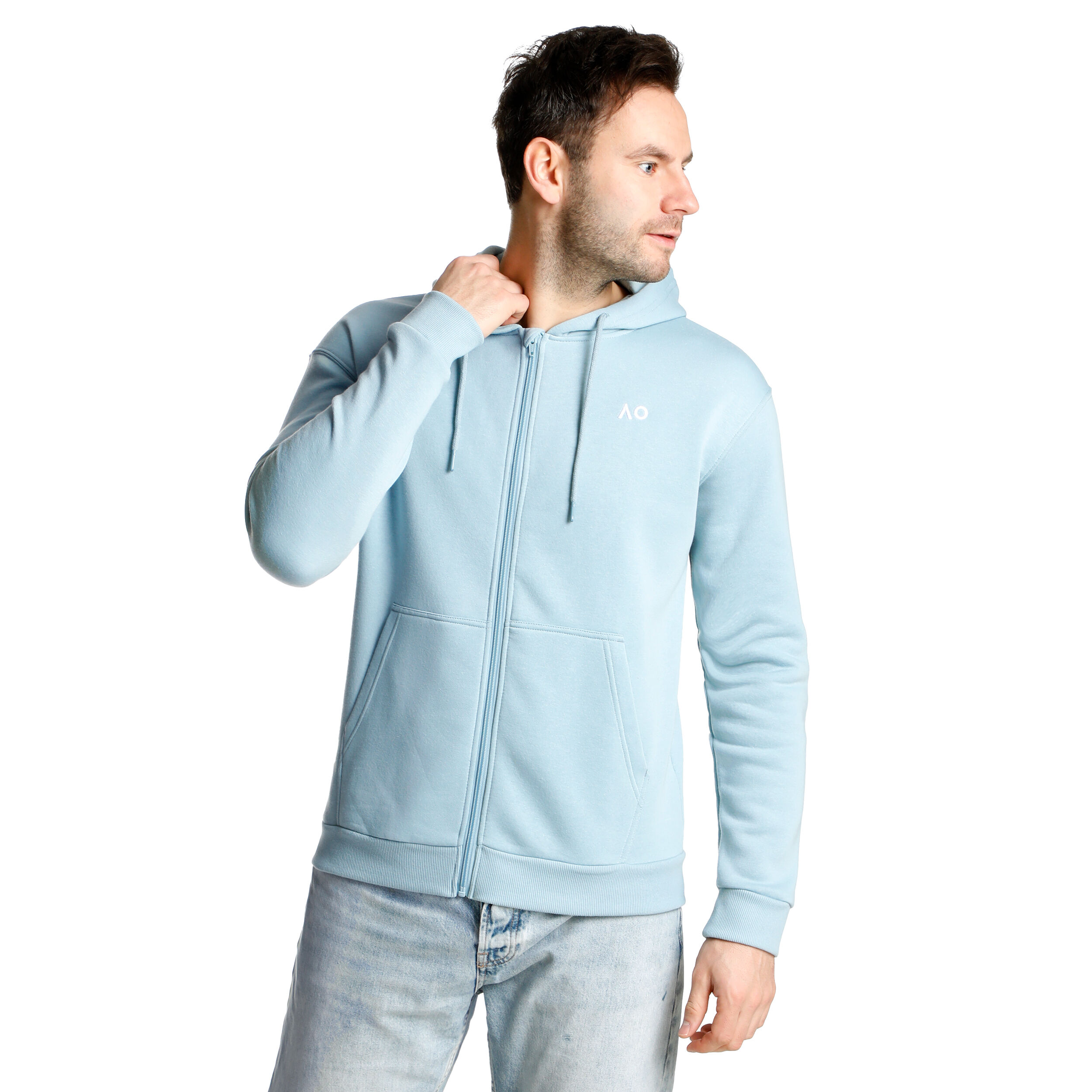 AO Logo Sweatjacke Herren - Hellblau