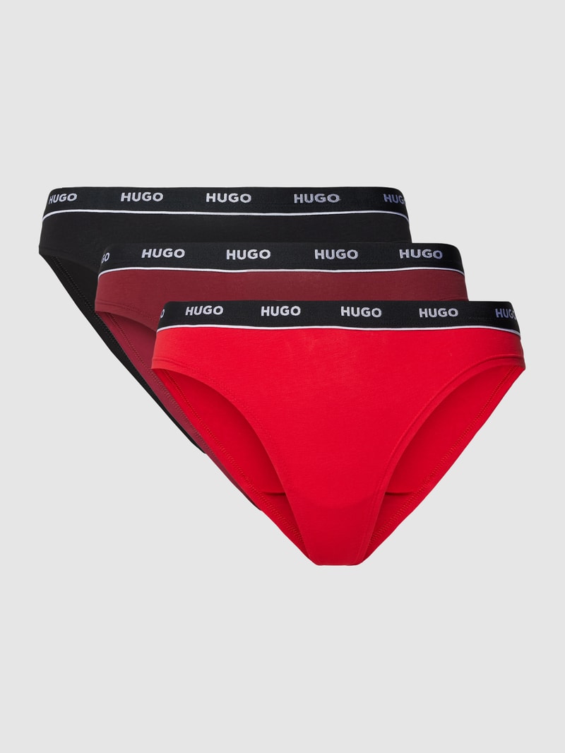 Slip mit elastischem Bund mit Label-Detail in bordeaux rot