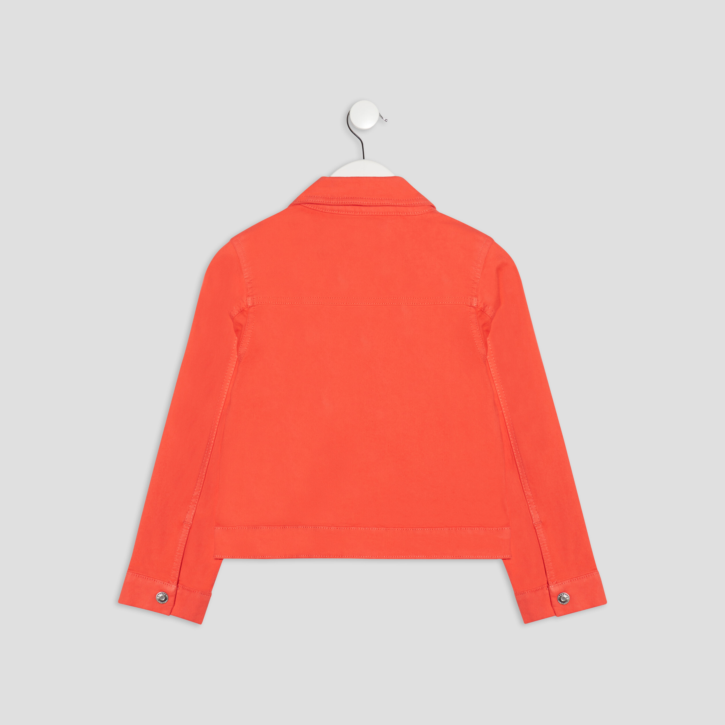 Veste droite boutonnée rouge corail fille | La Halle