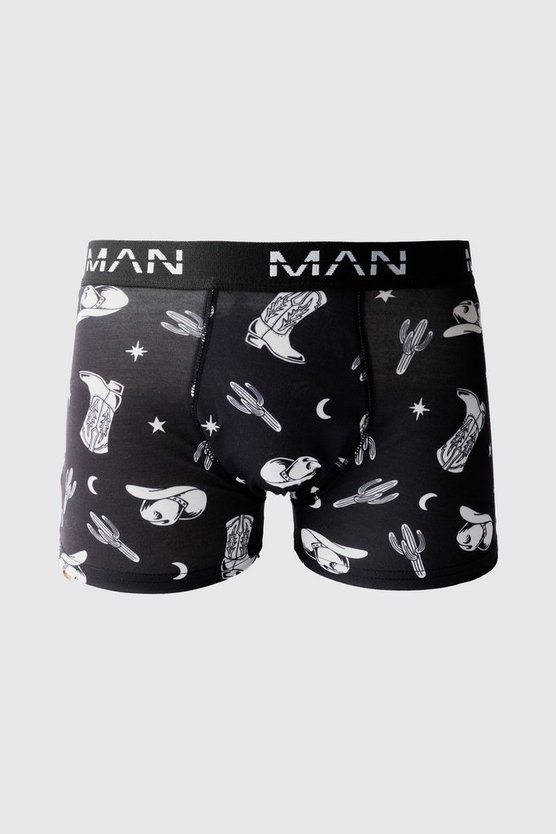 Man Boxershorts mit Western-Print