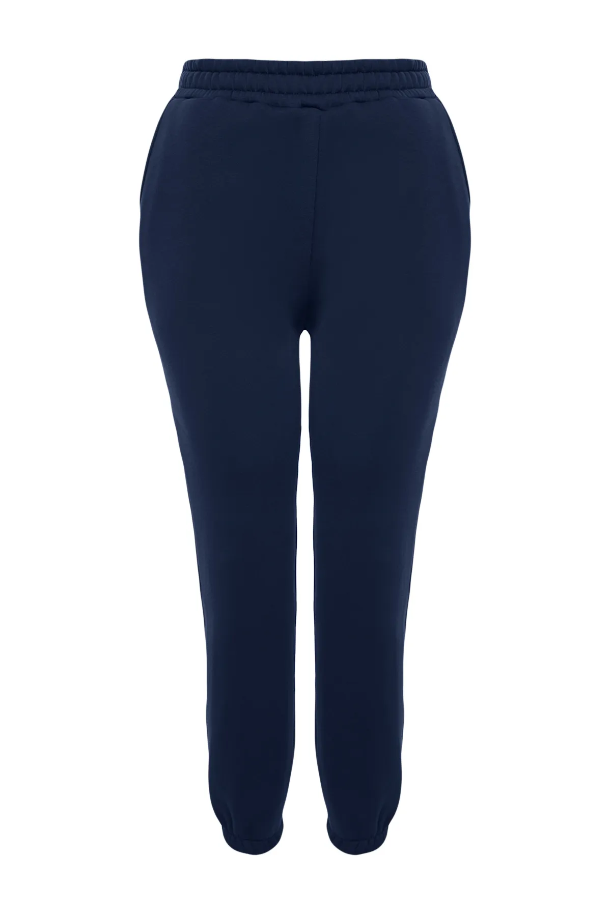 Trendyol Curve  Marineblaue Jogginghose aus dickem Fleece-Strick TBBAW24AJ00002