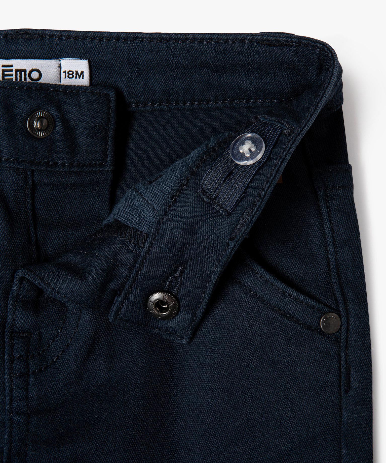 Short bébé Garçon slim en toile extensible unie marine | GEMO