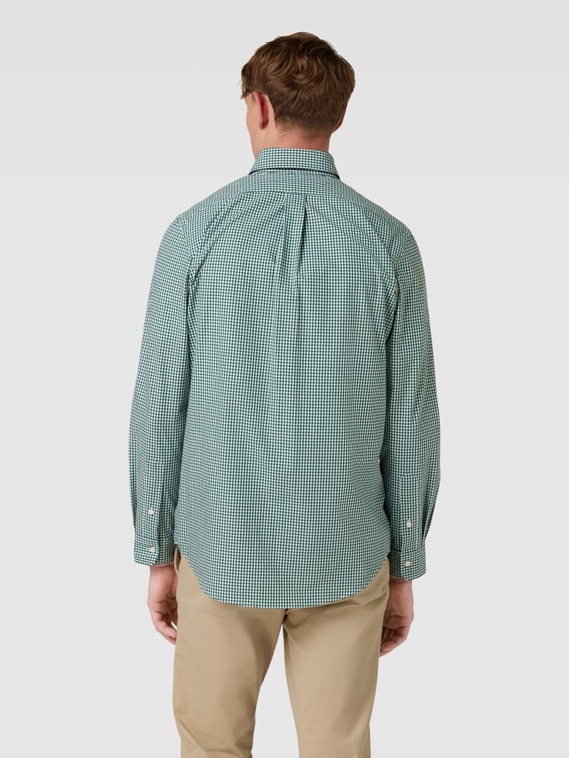 Slim Fit Freizeithemd mit Vichy-Karo in petrol