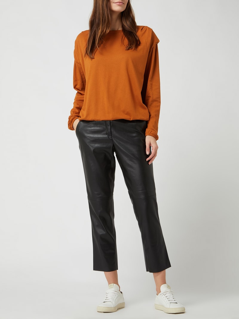 Sweatshirt aus Baumwoll-Modal-Mix in cognac
