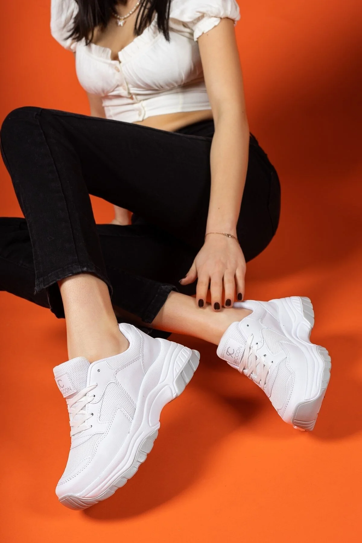 Riccon  Weiße Damen-Sneakers0012140