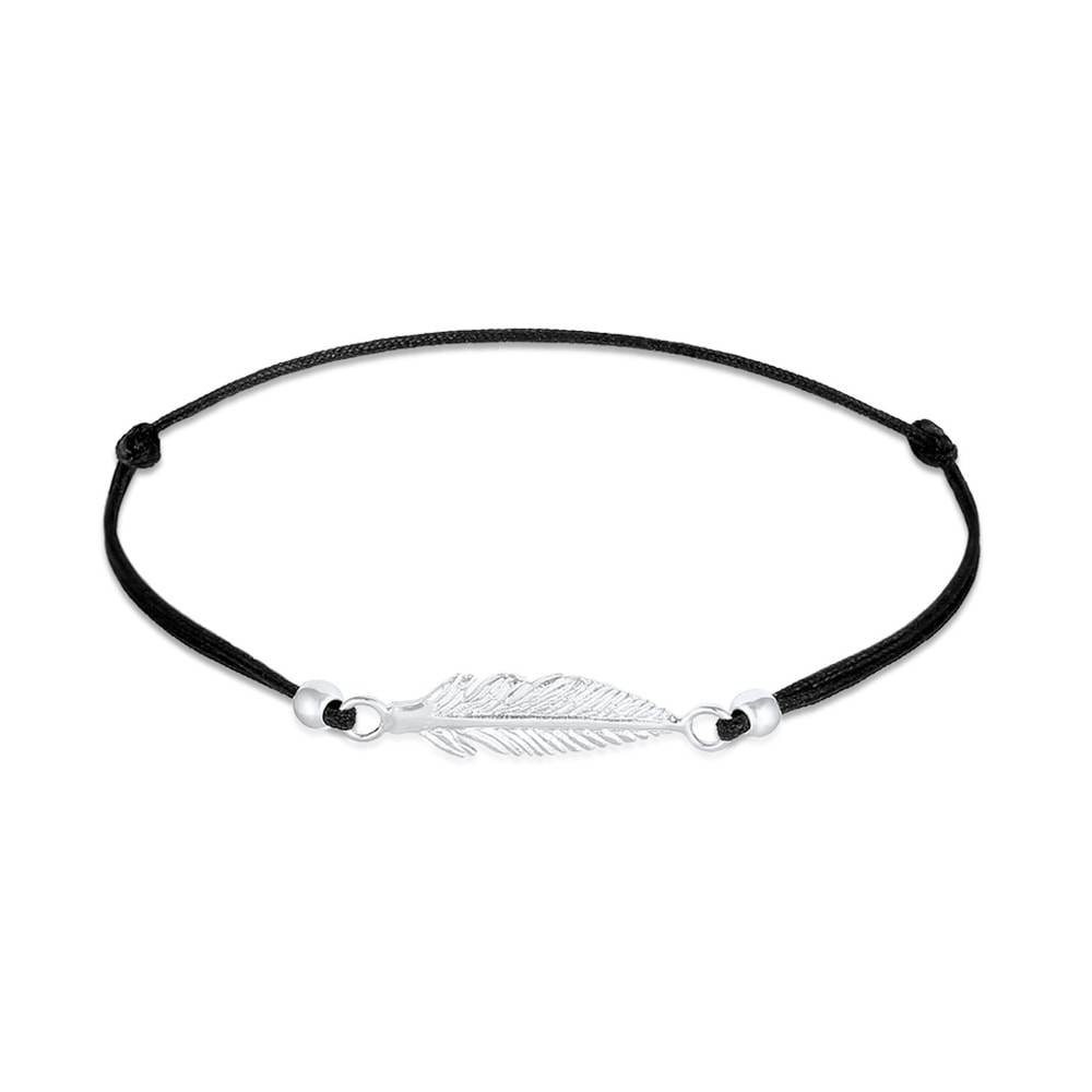 Elli Elli Bracelet Femmes symbole de plume avec nylon en argent sterling 925 Bracelet