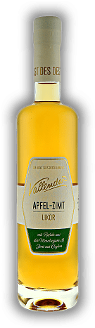 Vallendar Apfel-Zimt Likör Vallendar Apfel-Zimt Likör Ein opulenter Likör für die Wintermonate, der intensiv, aromatisch und weihnachtlich duftet. 0,5	 Liter - Vol 25%