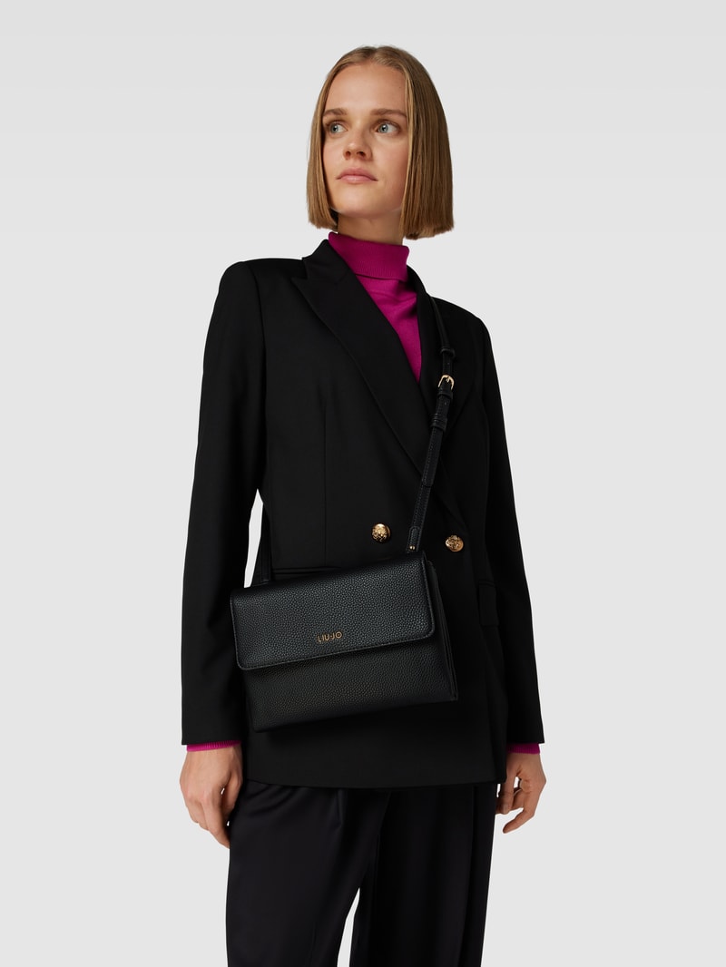 Handtasche mit Label-Applikation Modell 'CALIWEN' in schwarz
