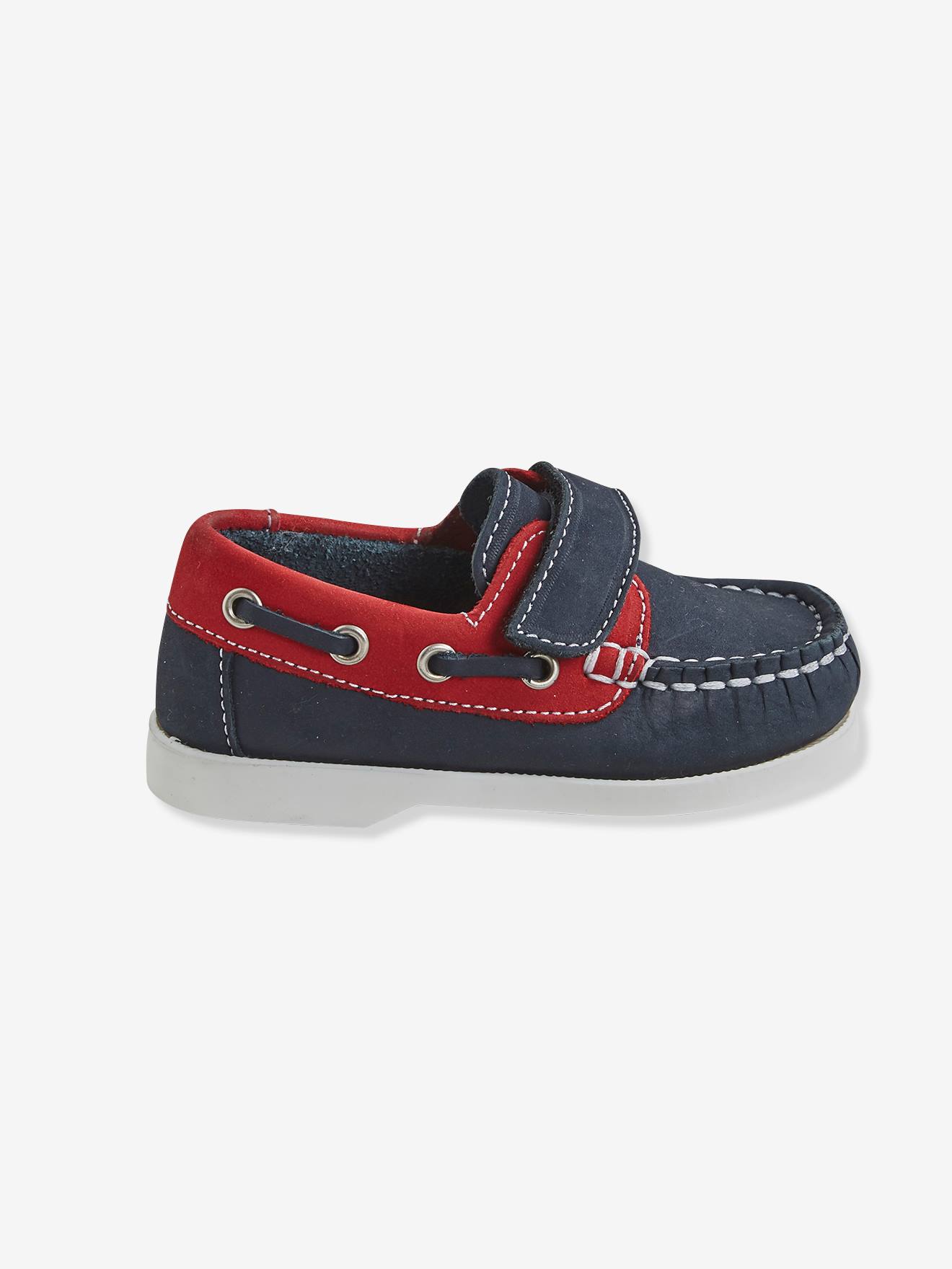 Chaussures bébé bateau en cuir marine