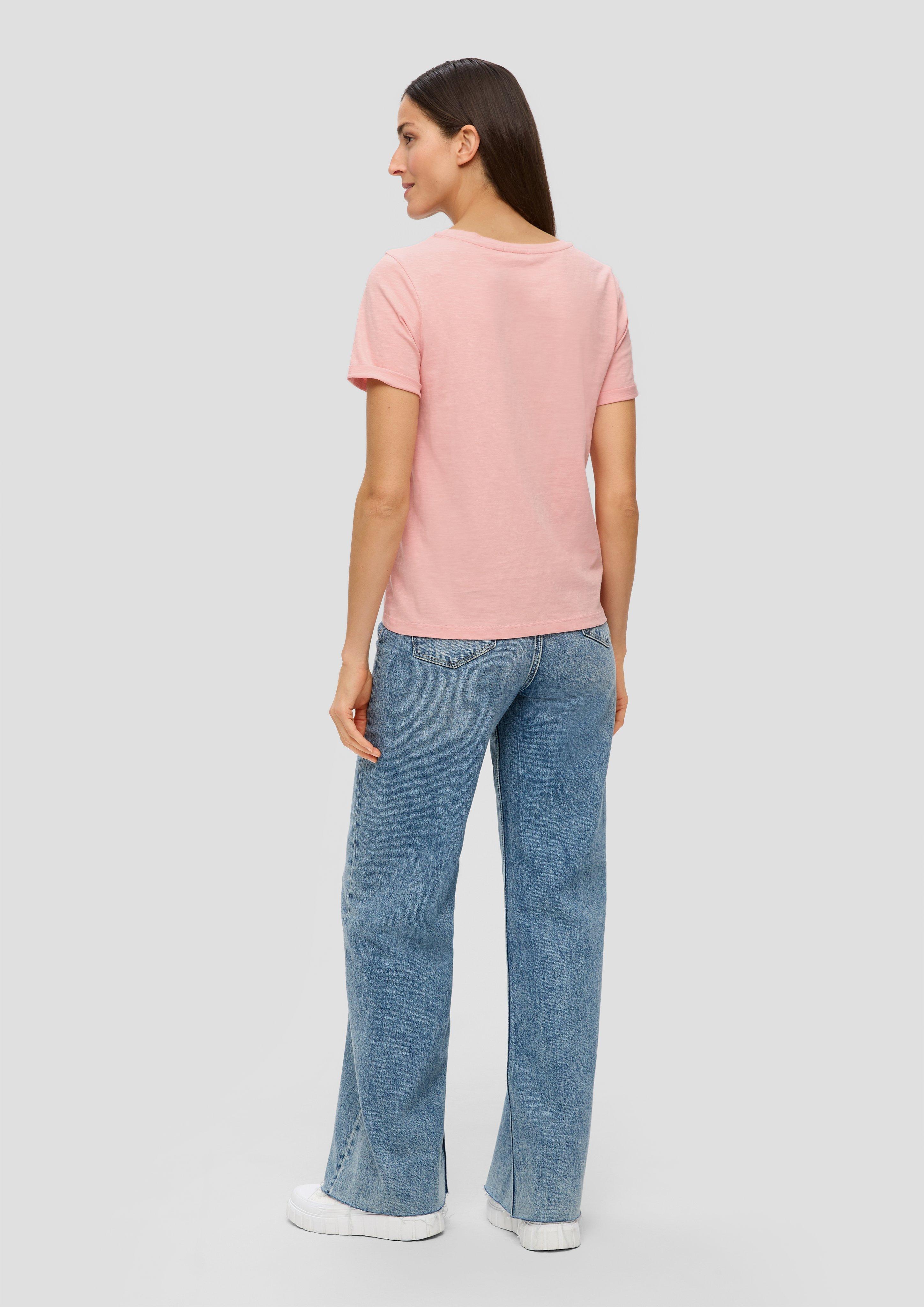 T-Shirt mit Umschlag am Ärmel  2144451-4258