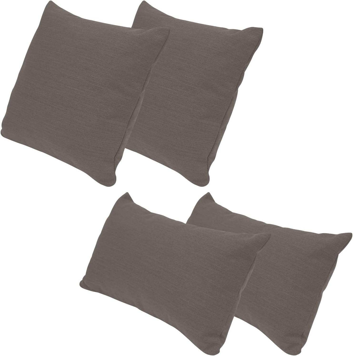 Selfitex Dekokissen 4er Set Luxus Kissen 2x 40/40 + 2x 30/50, mit Füllung und Bezug, für Sofa, Couch, Bett oder als Polster jeglicher Art, Zierkissen