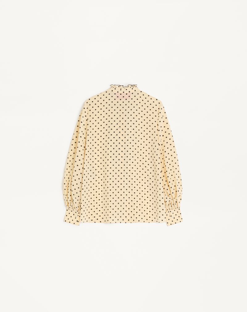 Plus-de-pois Print Crepe De Chine skjorte